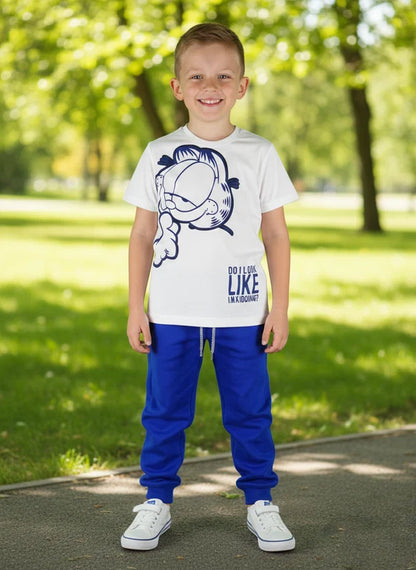 Boy's Garfield Graphic T-Shirt & Joggers Set
