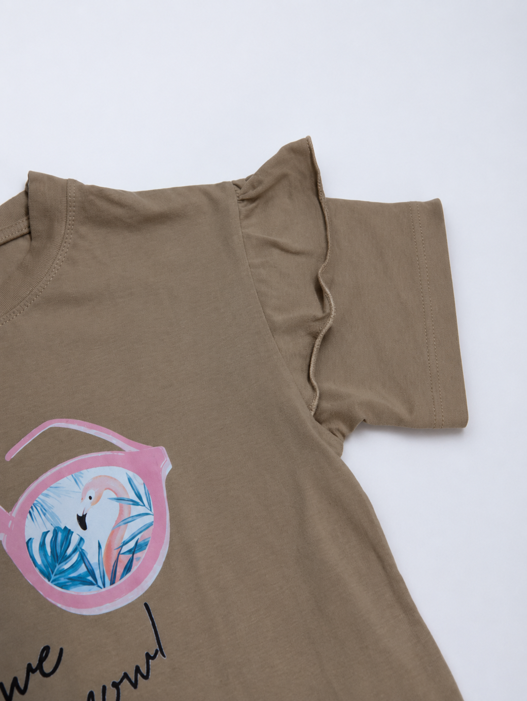 Girls Ruffle Sleeve Graphic T-Shirt – Soft Casual Summer Top  - 20% OFF