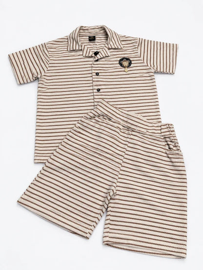 Boys Striped Shirt & Shorts 2 Piece Set