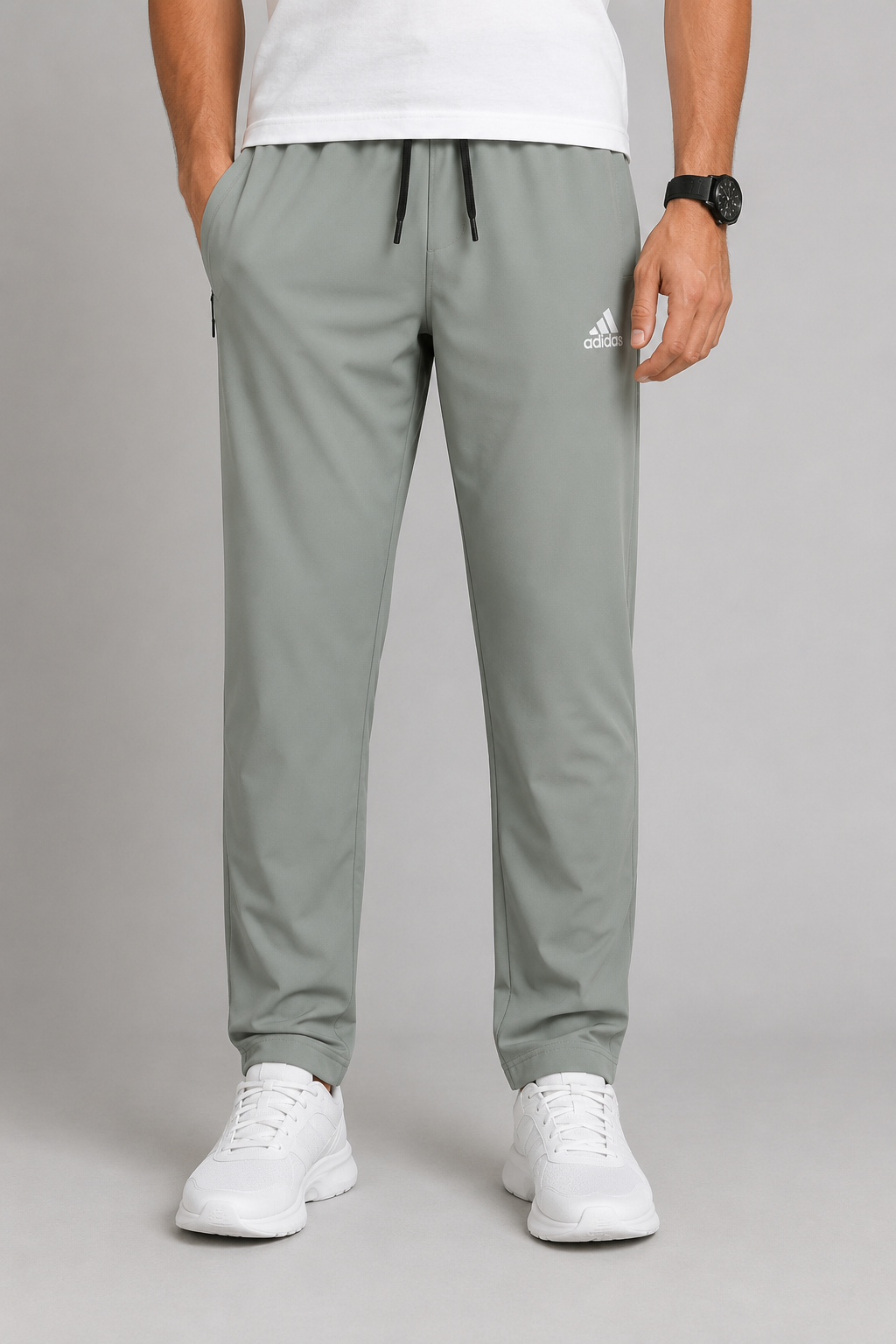 Men’s Grey Performance Track Trouser with Zipper Pockets