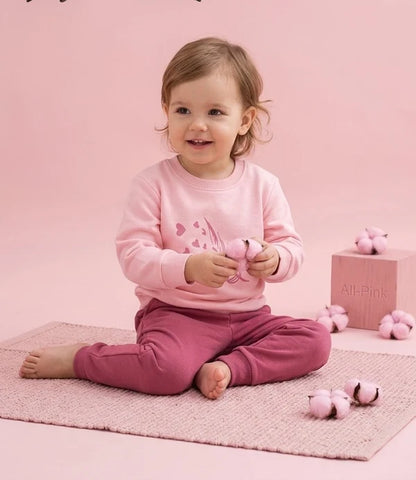 Baby Girl Pink Sweatshirt & Jogger Set