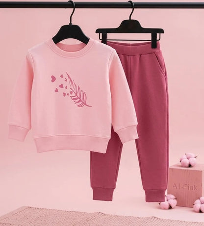 Baby Girl Pink Sweatshirt & Jogger Set