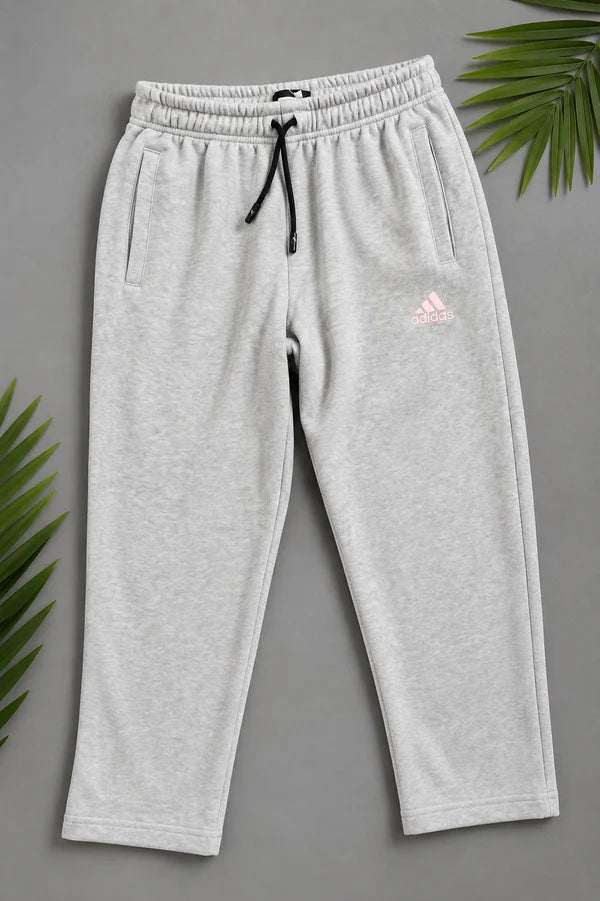 Premium grey track pant for men with adjustable drawstring waist and side pockets in comfortable fleece fabric 