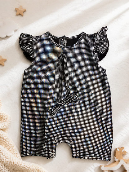 Premium Sparkle Baby Girls Romper – Elegant Black Partywear